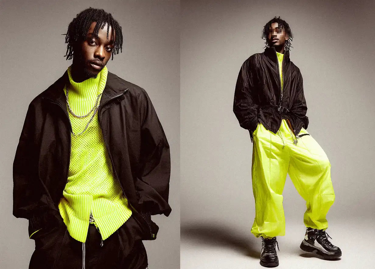 black man posing in y2k style