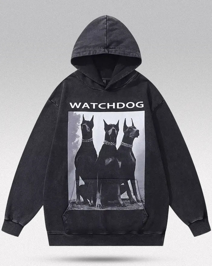 Oversized graphic hoodie ’Watchdog’ - M