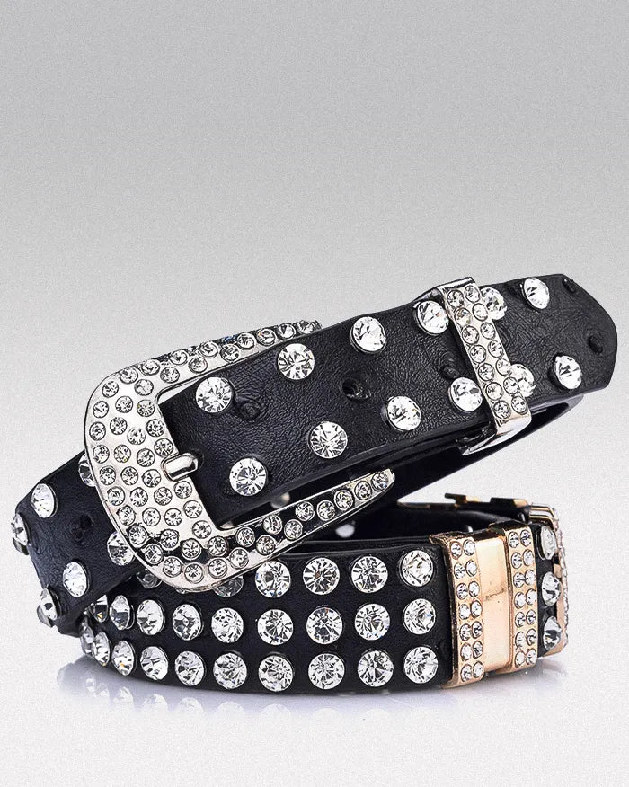 Rhinestone belt ’Haze’ - Black / 95cm / 37inches