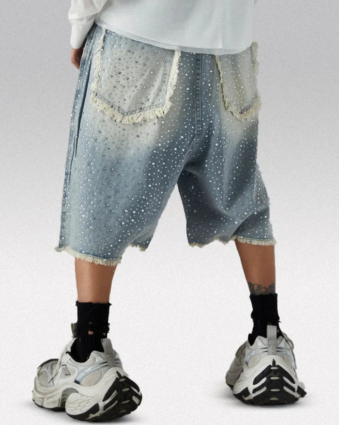 Rhinestone jorts ’Glitchwave’