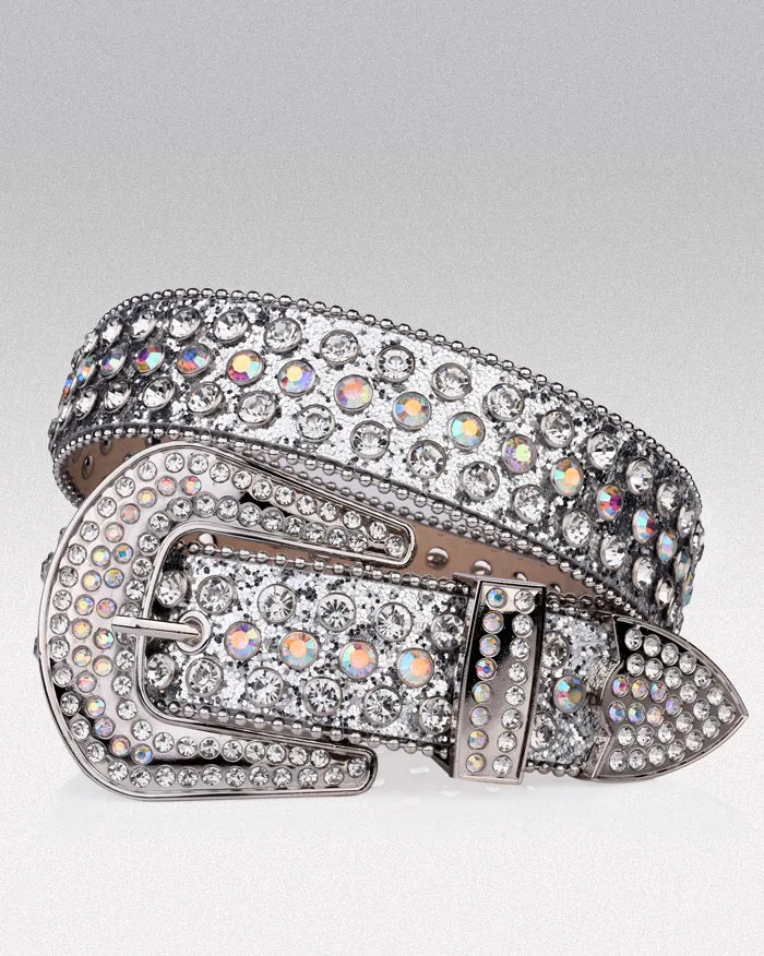 Silver Rhinestone Belt ’Dash’ / 105cm / 41inches