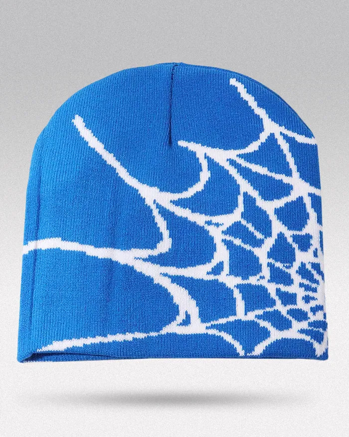 Spider Web Beanie ’Pyro’ - Light Blue