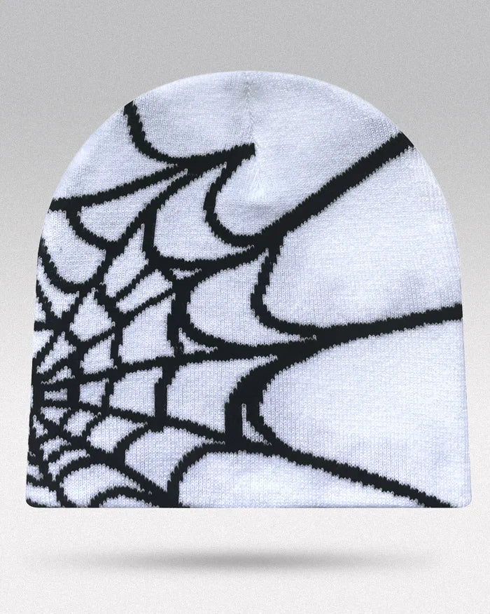 Spider Web Beanie ’Pyro’ - White