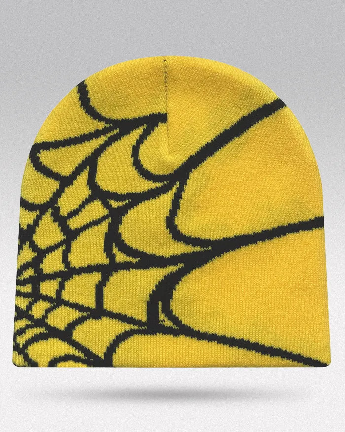 Spider Web Beanie ’Pyro’ - Yellow