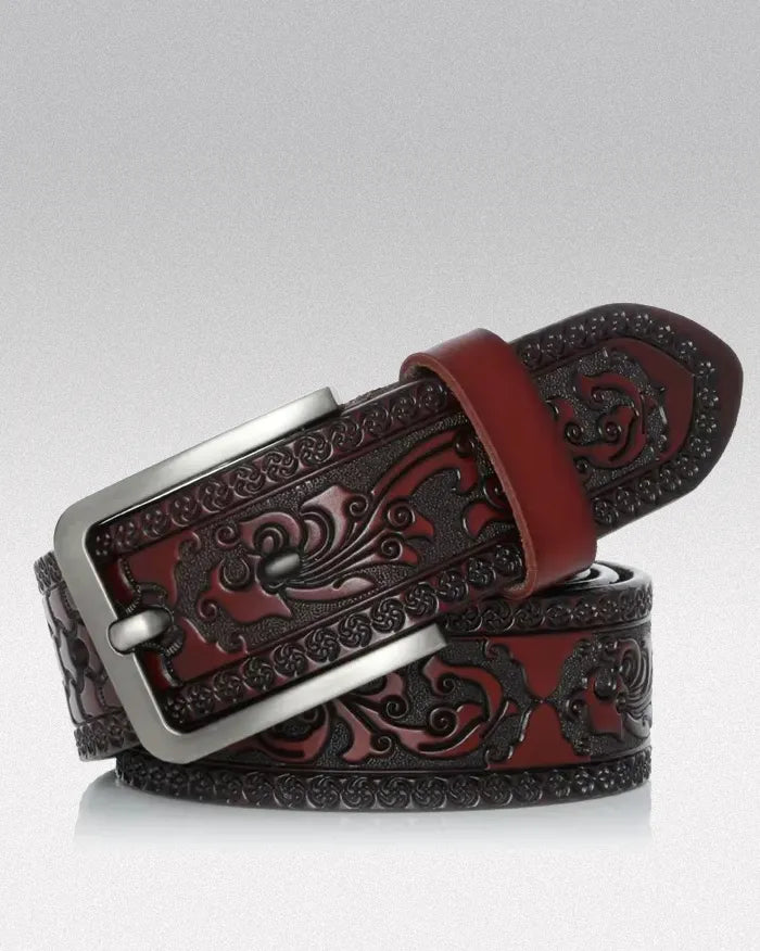 Split Leather belt ’Darkmatter’ - Coffee / 105cm / 41inches