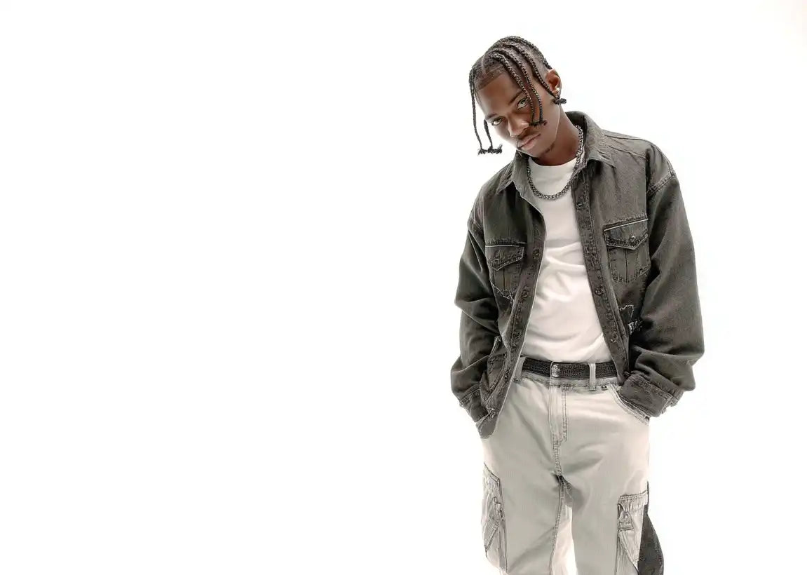 black in y2k black denim outfit