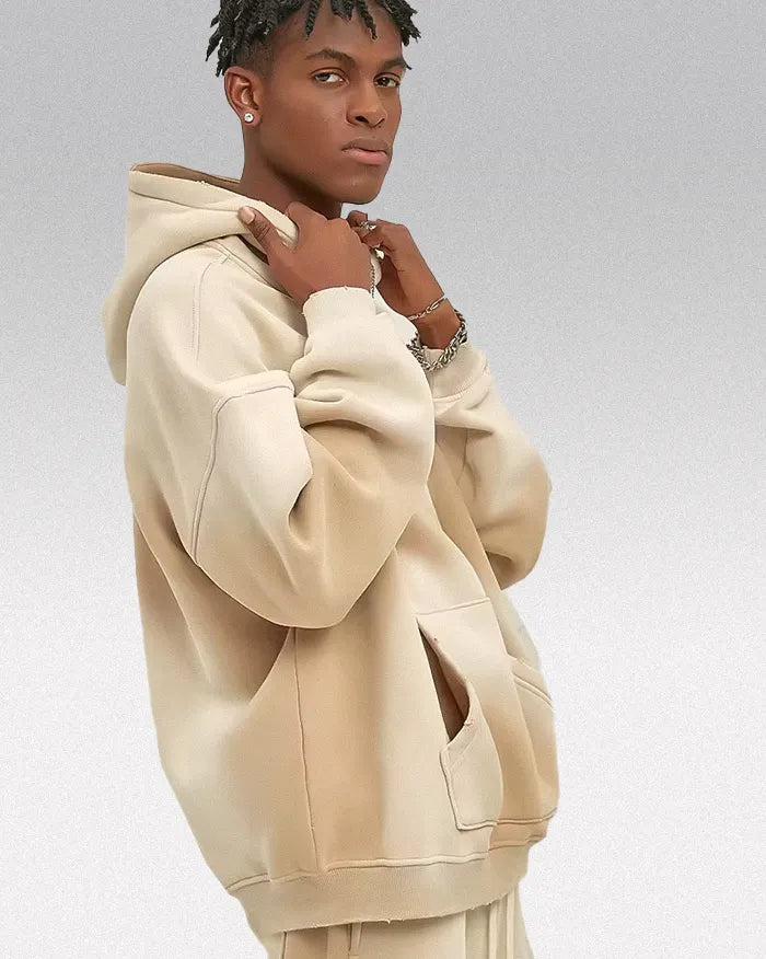 Tie dye hoodie ’Solarion’ - Ash Apricot / S