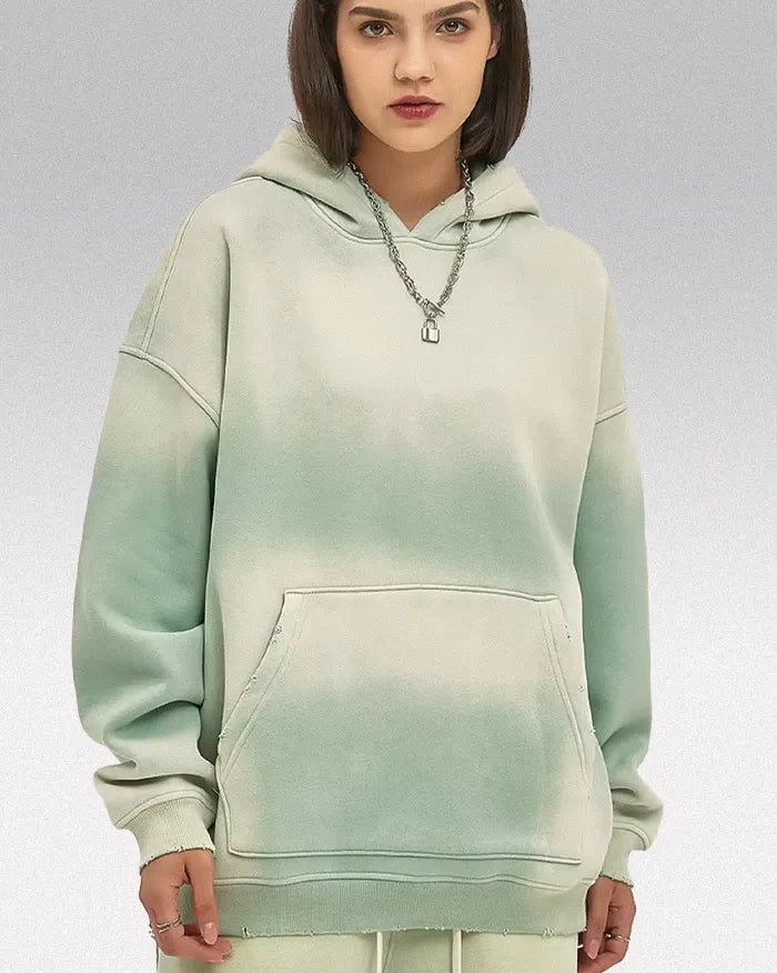 Tie dye hoodie ’Solarion’ - Light Green / S