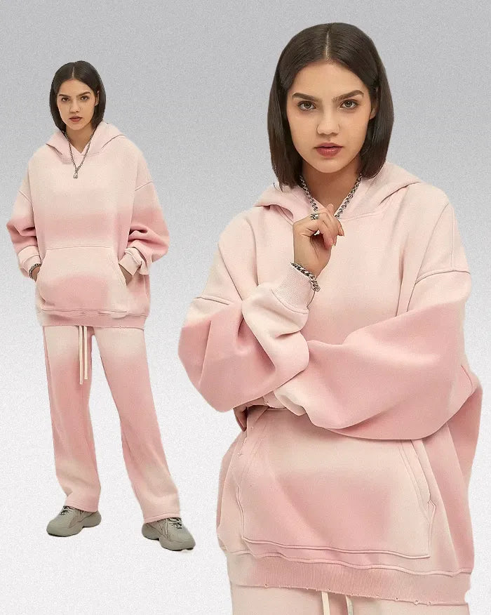 Tie dye hoodie ’Solarion’ - Pink / S