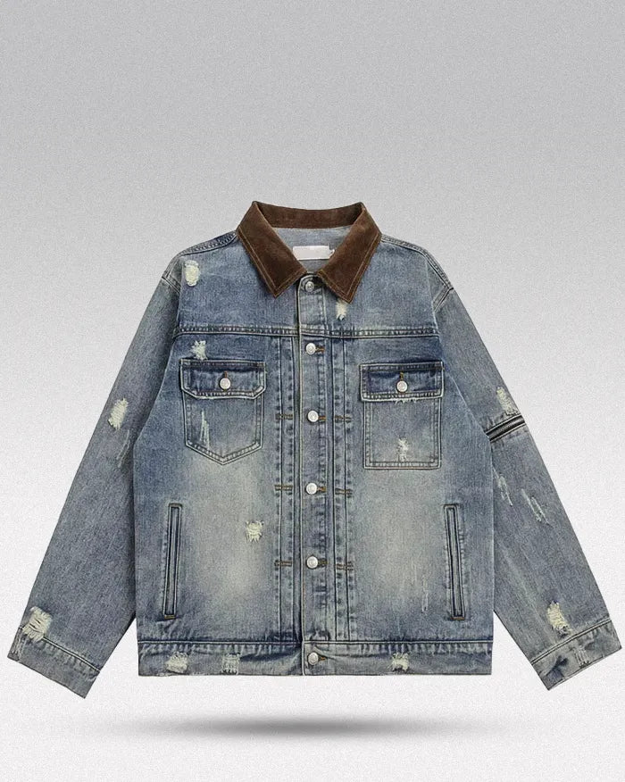 Vintage Denim Jacket ’Raven’ - Blue / M