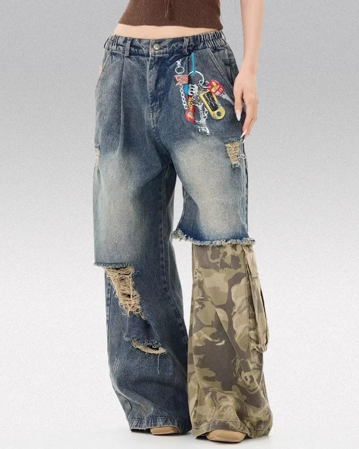 Vintage patchwork jeans ’Lynxwave’