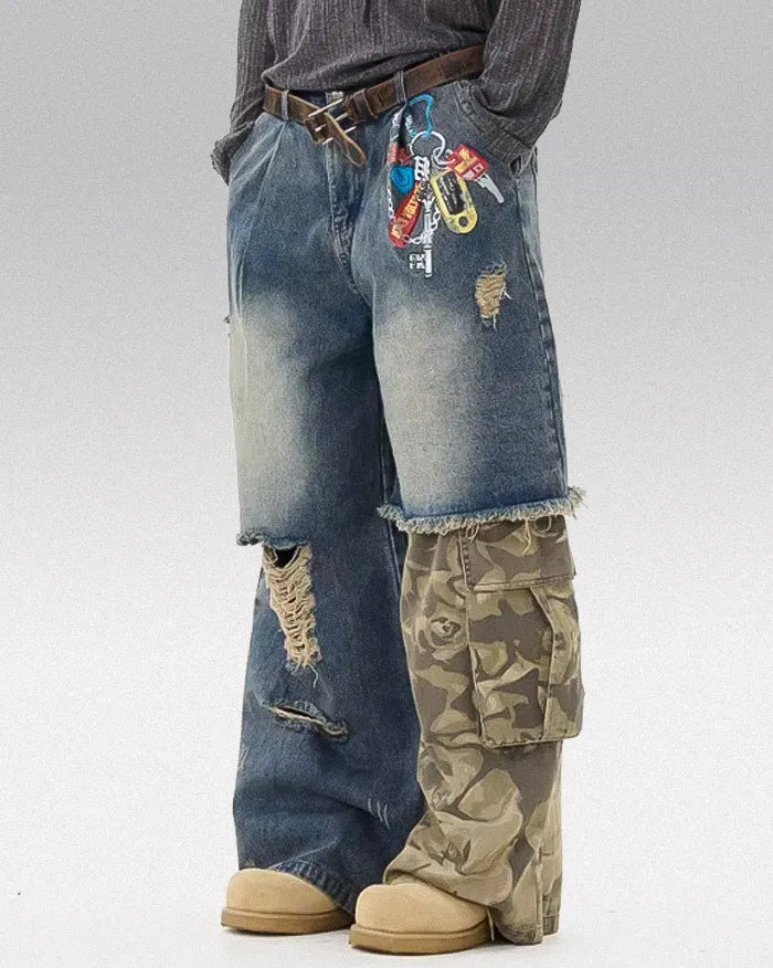 Vintage patchwork jeans ’Lynxwave’ M