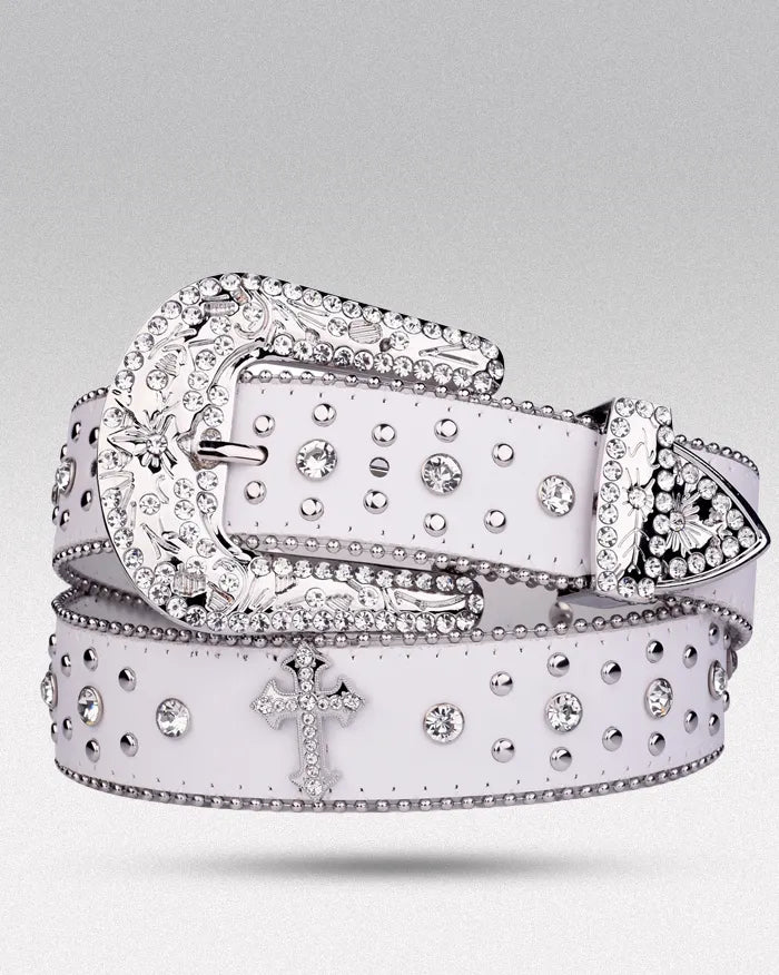 White Y2k belt ’Cryo’ 105cm / 41inches