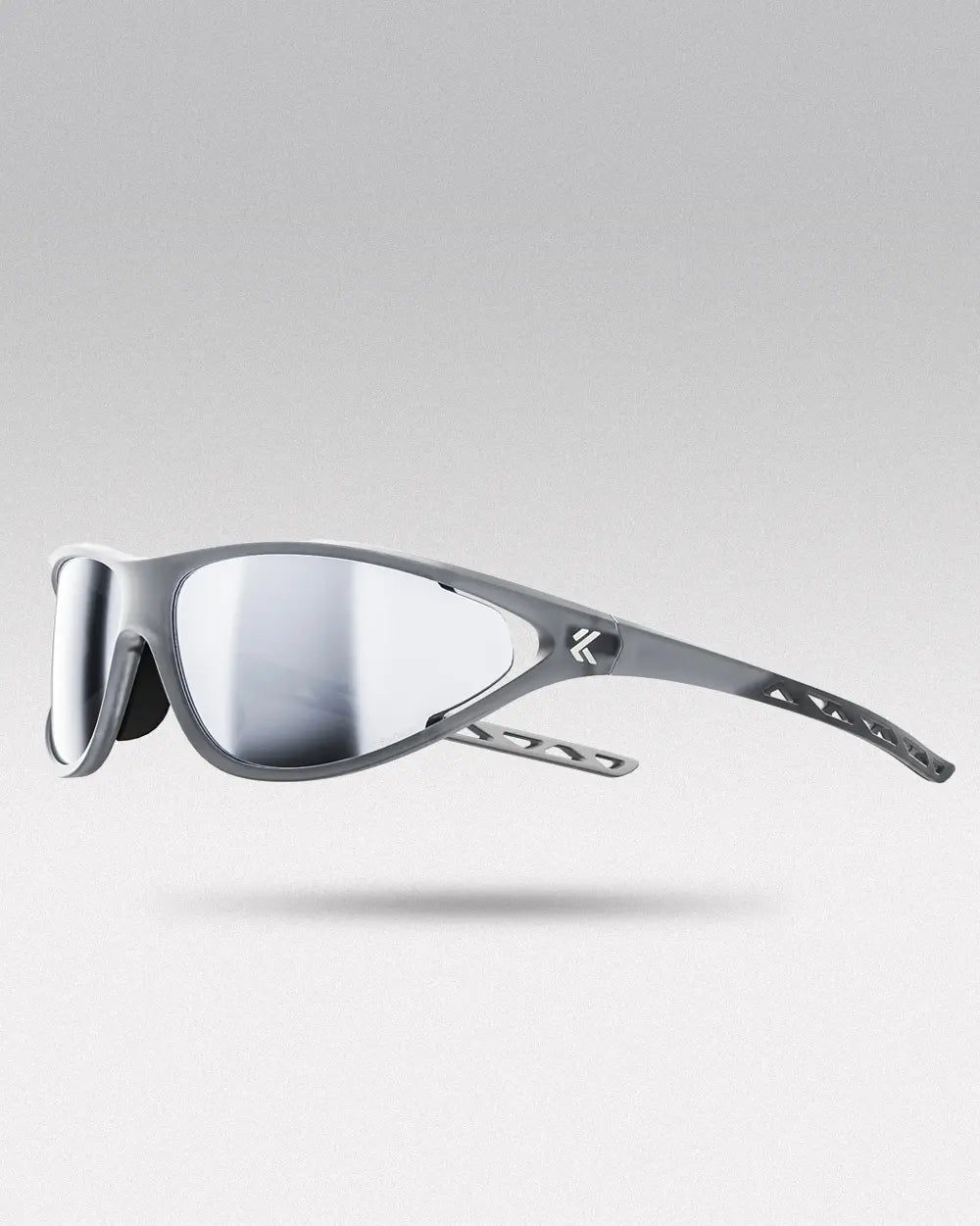 Wraparound Sunglasses Y2K ’Topaz’ - Silver