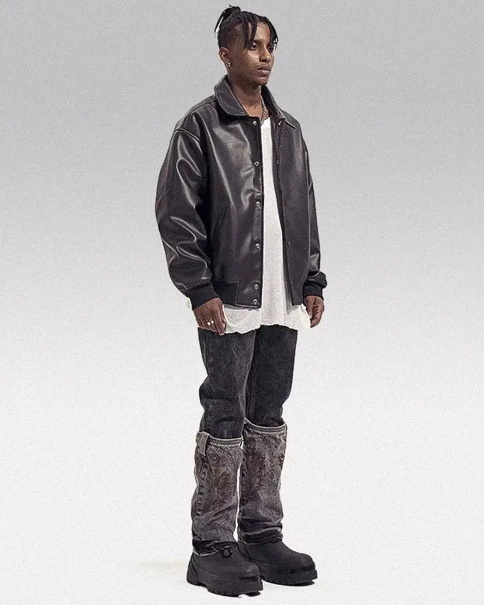 black man wearing the Y2k jeans men "Lunar"