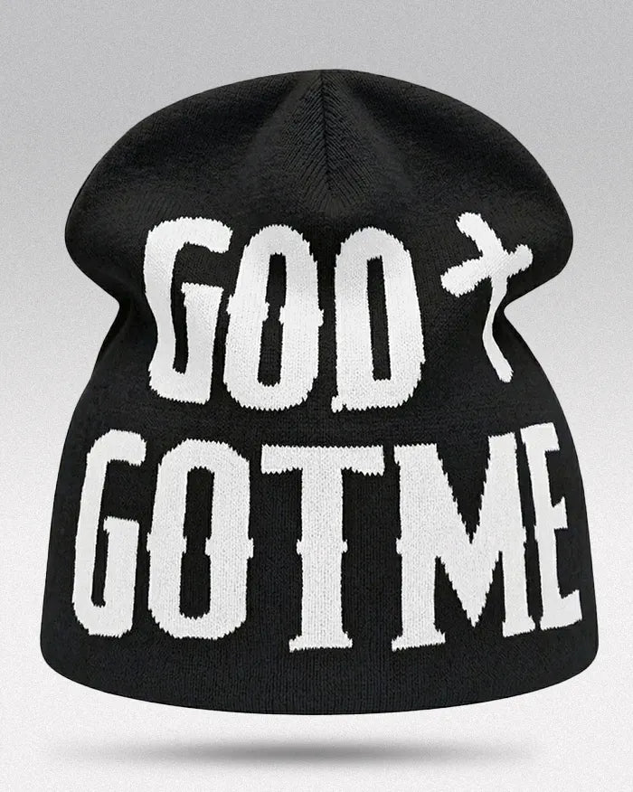 Y2K Beanie Hat ’GGM’ - Black / One Size