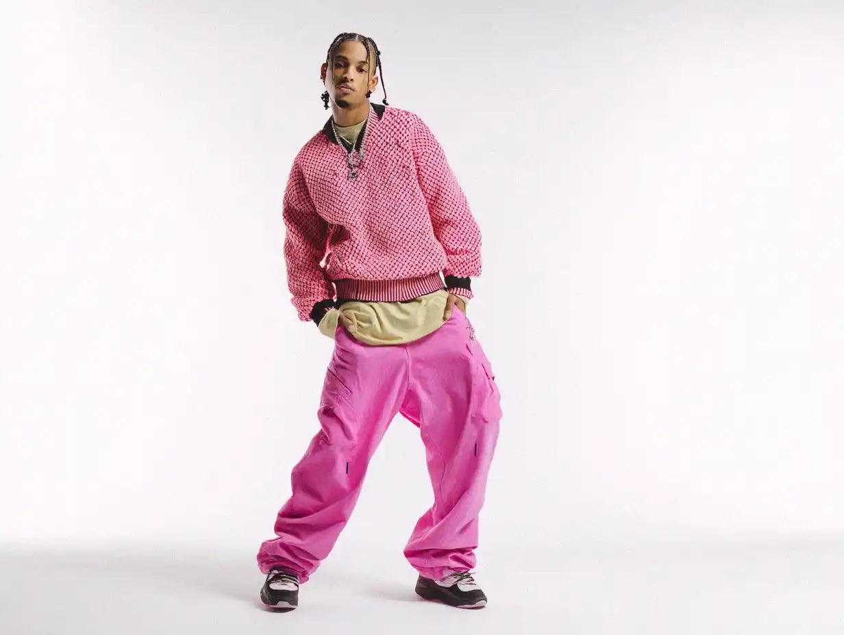 man in pink y2k outfit