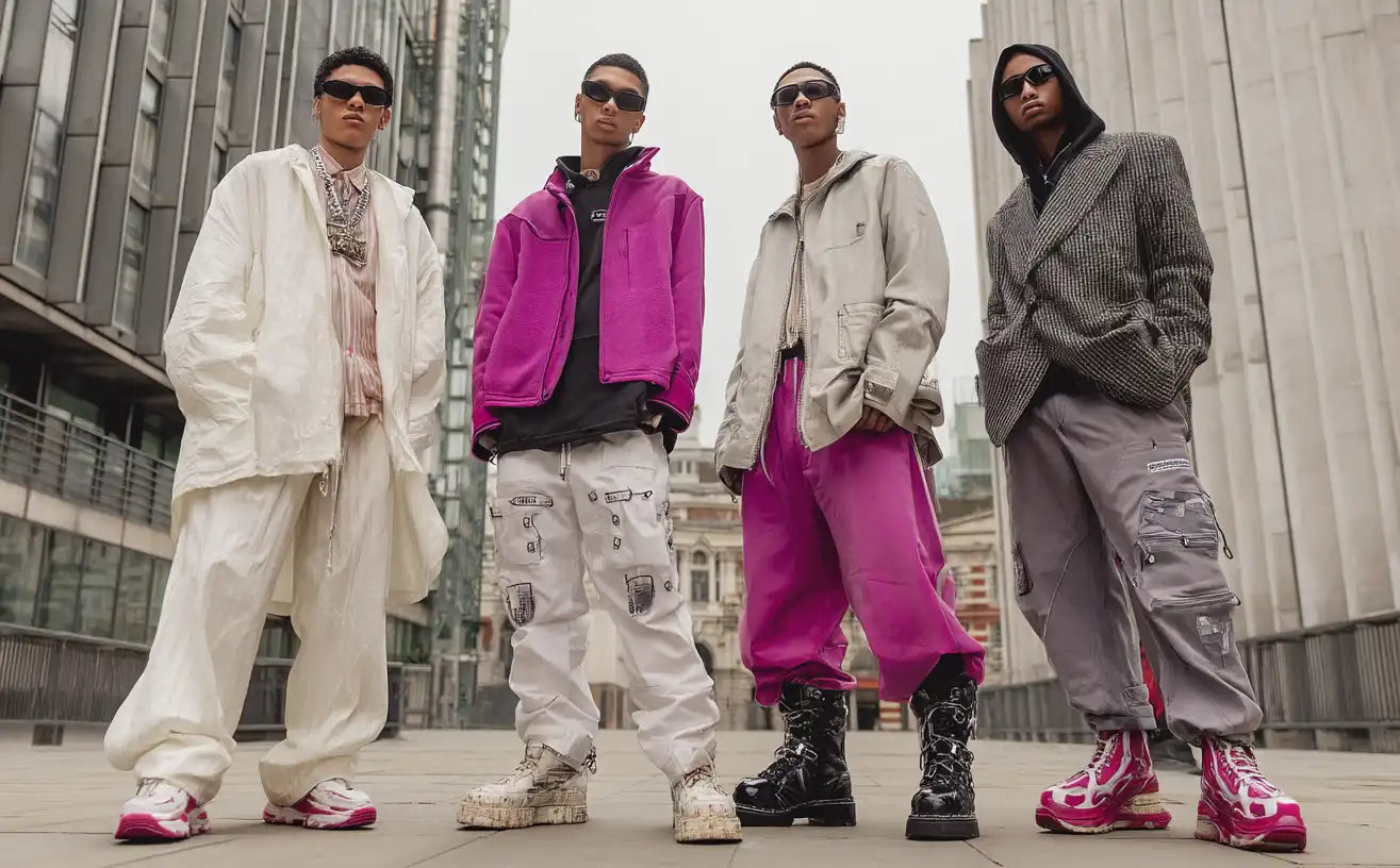 4 men in y2k fashion style