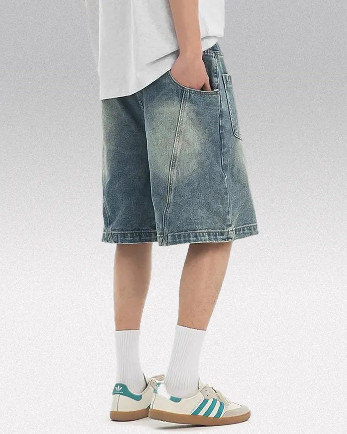 Y2k jean shorts ’Iridium’