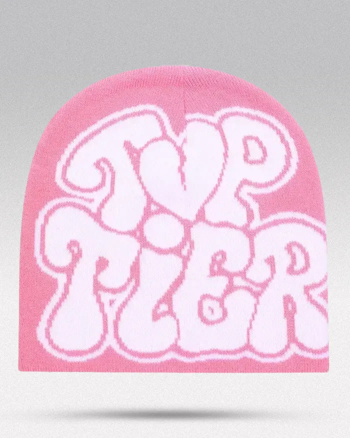 Y2K style beanie ’Top’ - Pink / One Size