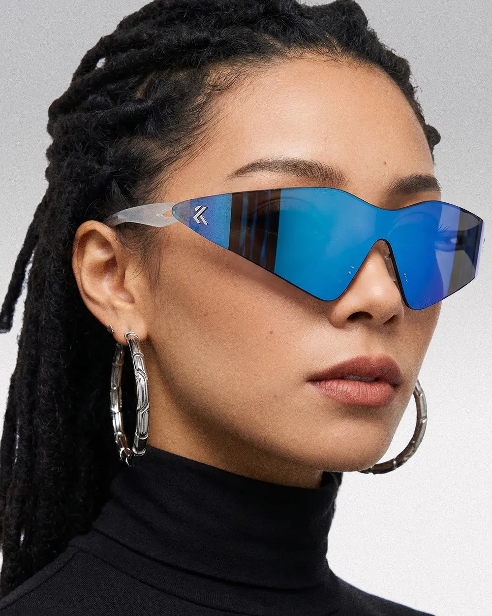 Y2K Visor Sunglasses ’Ashen’ - Blue