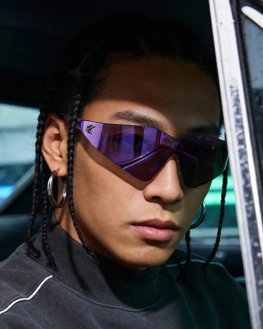 Y2K Visor Sunglasses ’Ashen’ - Purple