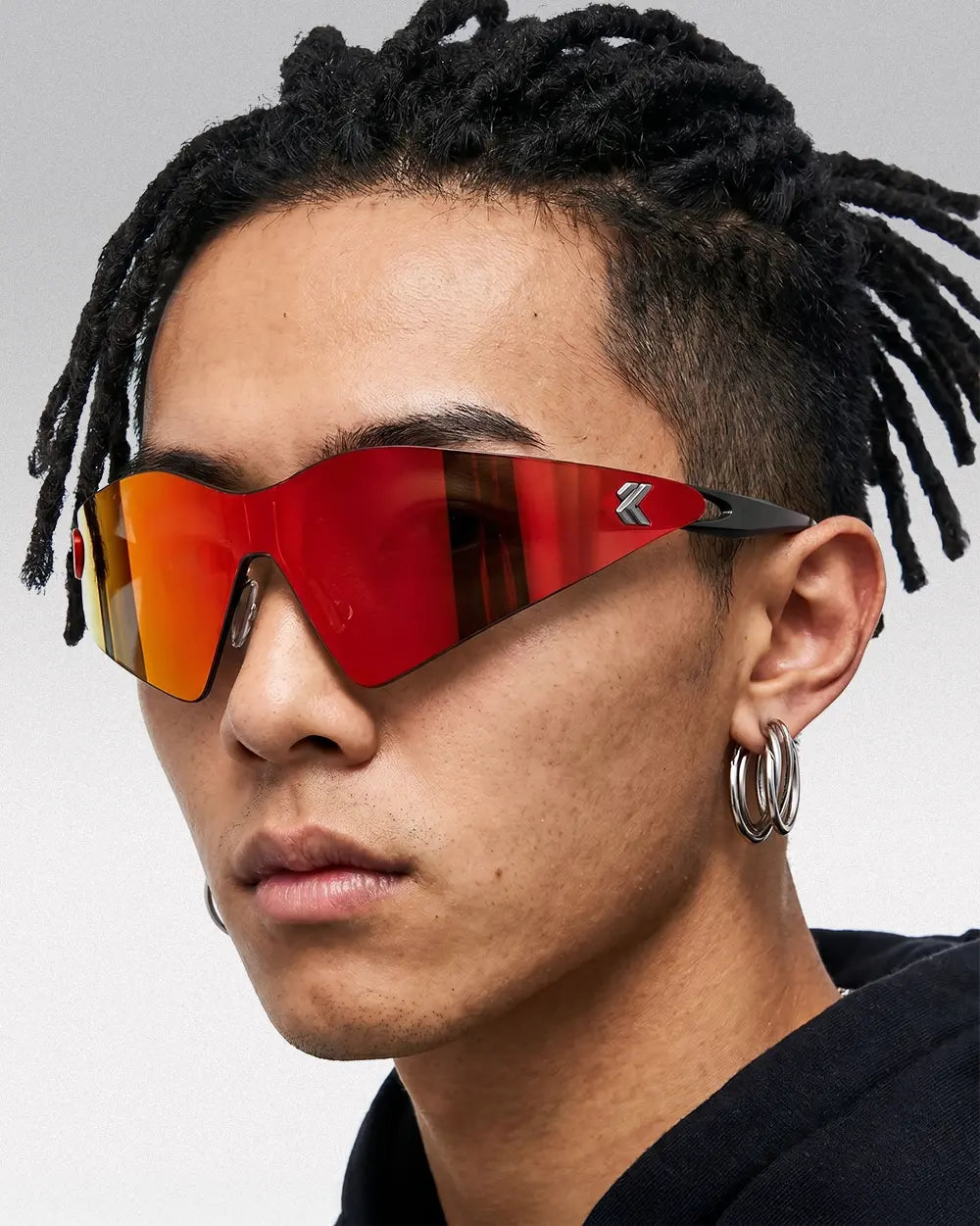 Y2K Visor Sunglasses ’Ashen’ - Red