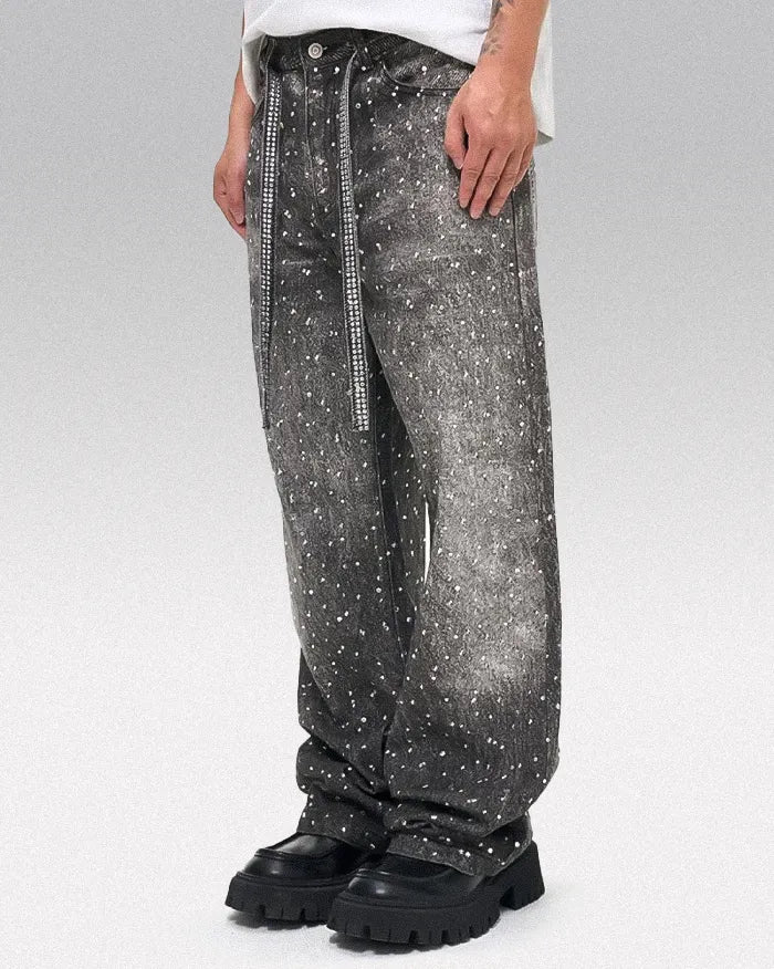 Y2k washed jeans ’Celestial’ black / M